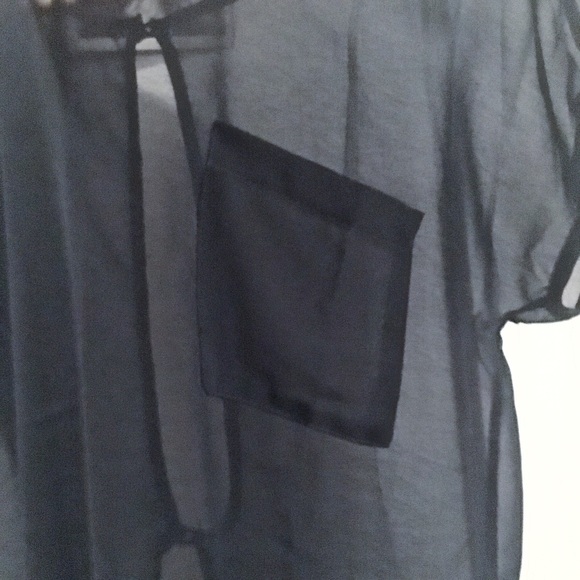Sheer Black Short Sleeve Top - Picture 2 of 2